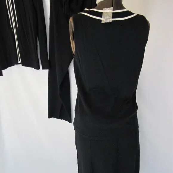 Bloomingdales 4-piece knit black outfit  top, hoodie, skirt, and pants